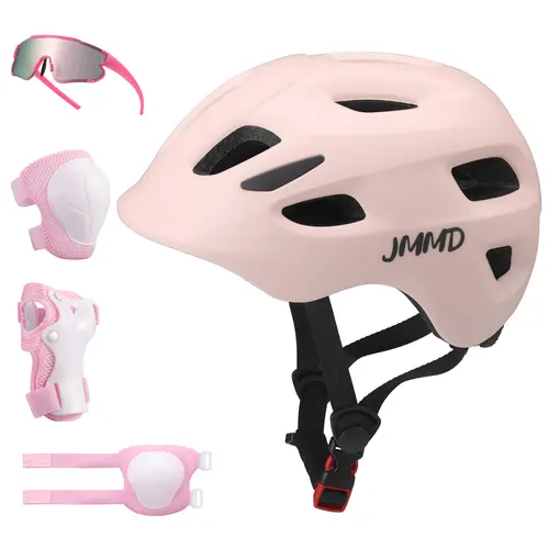 JMMD Child Size Kids' Cycling Safety Gear Set (Bicycles Not Included) - Helmet, Knee Pads, Elbow Pads, Wrist Guards, Goggles - 3-5 Years Old, Outdoor Safe, Simple On/Off for Busy Parents,sohochic
