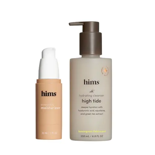 Hims High Tide Cleanser + Everyday Moisturizer Skin Care Kit - Shea & Hyaluronic Acid Formula, Gentle Cleanse + Moisturize Duo, Hydrating, Acne-Fighting, Skin Repair