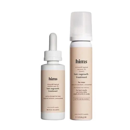 Hims Haircare Bundle - 5% Minoxidil Serum with Dropper, Lightweight Minoxidil Foam for Hair Regrowth Treatment