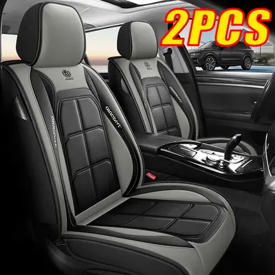 2PCS Waterproof Leather Universal Seat Covers - Front Car Seat Protectors, Durable Stylish Automotive Interior Accessories, No Drilling Required, Universal Fit for All Vehicles