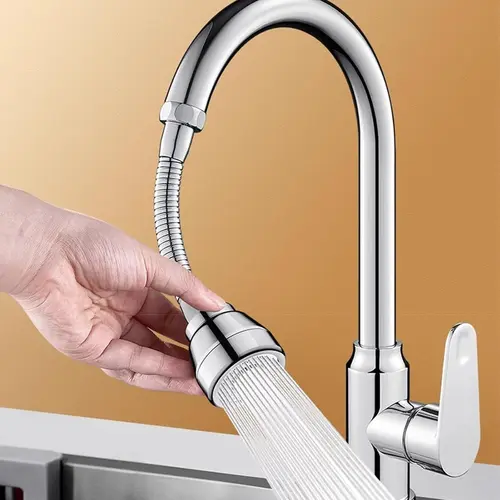 360° Rotatable Kitchen Taps Faucet Sprayer Attachment, Durable Multi Purpose Swivel Sink Aerator with 3 Modes Less Splash Rinse, Universal Robotic Arm for Kitchen/Bathroom Hand/Hair Washing, Rotatable Rotary Faucet