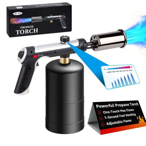 RIFPOD Powerful Propane Torch(Propane Tank Not Included),Outdoor Cooking Spray  Adjustable Flame, One-button Start Maximum Heat,Suitable Outdoor Weeding,BBQ, Campfires ,  Excellent Gift Christmas and New Year with Mens