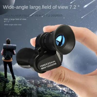 Portable High-Definition Monocular Telescope, 1000x20mm Lightweight Zoom Compact Scope, Easy-Carry Travel Accessories for Hunting & Outdoor Use