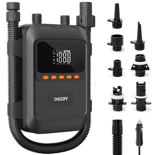 OGERY Paddle Board Electric Pump with Safe & 30% Faster Dual Stage Inflation & Deflation, Up to 20PSI, Smart Auto-Off and Powerful Rechargeable Compact Air Pump for Sup Inflatable Beds Tent Boats summerwins,back to school,back to school haul