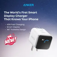 Anker 45W Fast Charging USB-C Charger with LED Display - Safe, Compact Type B Power Adapter for iPhone 17/16/15 Series, MacBook, Smartphone, Cellphone, Mobile Phone Accessories (Father's Day Gift)
