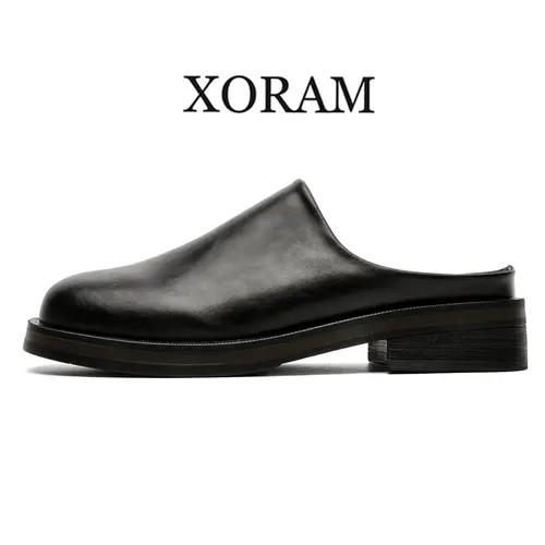 XORAM Men's Slip-On Closed-Toe Mules - Basic Elegant Brown Clogs, Comfortable Casual Everyday Shoes, M6.5/W8 Fit,sohochic