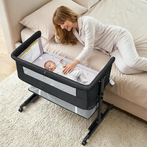 Baby Bassinet,Baby Basinet Bedside Sleeper,Easy to Fold Portable Crib Side Bassinet 2025 new Style Girl/boy,bedside bassinets,Folding Cot,sohochic