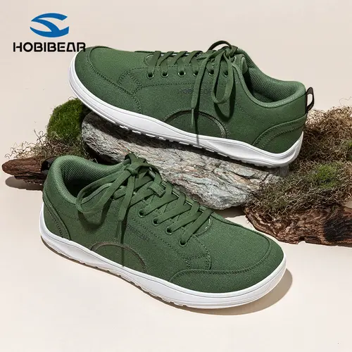 HOBIBEAR Women's Wide-Toe Low Top Lace-Up Fabric Sneakers - Trendy Walking Sneaker, Sporty Chic Ankle Footwear, All Seasons Lightweight Casual Shoes with Durable Rubber Sole for Spring/Autumn Outdoor Daily Wear,sohochic