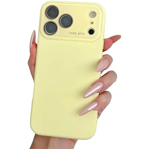 Premium Silicone Smartphone Case for iPhone 17/16/15/14/13/12 Pro Max - Satin-Smooth Touch, Full Camera Protection, Glass Large Window, Slim Shockproof, Anti-Scratch, Microfiber Lining - Handheld Devices Accessories (Ideal for Anniversary Gifting)