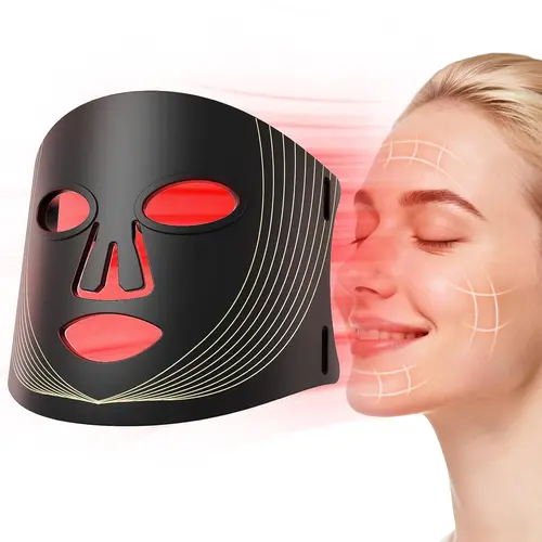 FSA Eligible Red Light Therapy Face Mask - Skincare Tool with Conditioning, Firming-Lifting Effects, Safe & Comfortable Materials, Well-Being Support for Normal Skin, Compact Portable Design,sohochic