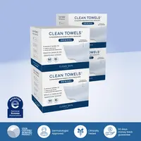 Clean Skin Club Clean Towels XL, 4 Packs, 200 towels! 100% USDA Biobased Face Towel, Disposable Face Towelette, Eczema Association Accepted, Makeup Remover Dry Wipes, Ultra Soft,