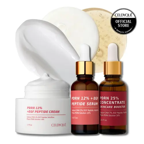 [CELDYQUE] PDRN 250,000ppm + 120,000ppm Serum + Cream Set – EGF Peptide + Volufiline | K-Beauty Skin Recovery Trio