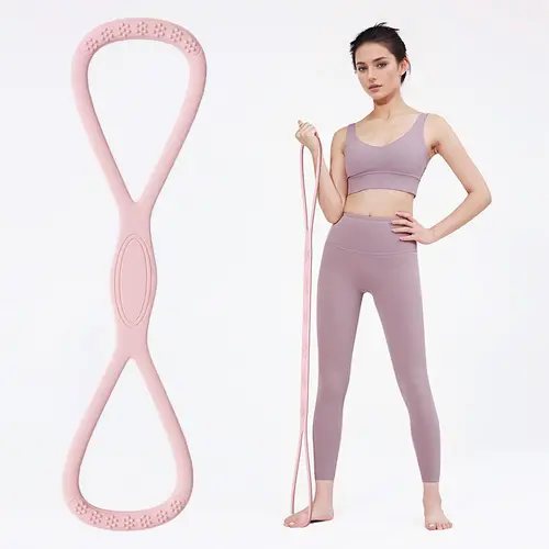YICF Figure-8 Medical-Grade Silicone Resistance Band, Ergonomic Lightweight Compact Gym Accessory for Home Strength Train, Yoga, Gym Stuff