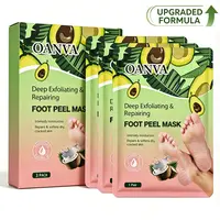 OANVA Foot Peeling Mask - Adult Beauty & Self Care Products, Intensive Care with Avocado Oil, Coconut Oil & Glycolic Acid, Exfoliates Dry Dead Skin, Removes Calluses, Repairs Cracked Heels for Baby Soft Feet