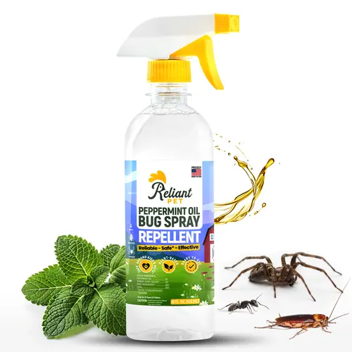 Reliant Pet Peppermint Oil Bug Spray - Deals For You Days -  [16oz and Made In USA ] Ants, Spiders, Roaches - Safe for USE Around Kids and Pets  - Effective & Usage