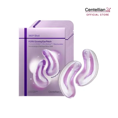 [Centellian24] 360° Shot PDRN Glowing Hydrogel Eye Patch, Brightening & Firming Under-Eye Patches for Dark Circles & Puffiness, TECA + PDRN + Retinol, Korean Skincare, 6.1g × 6ea