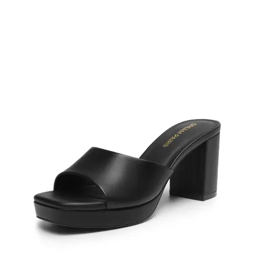 Dream Pairs Women's Y2K Platform Heeled Slide Sandals – Square Toe Slip-on Heels, Cloud-Cushion Insole, Feather-Light Lift, Anti-Slip Chunky Sole, Summer Street Chic Elegant,back to school,back to school haul,sohochic