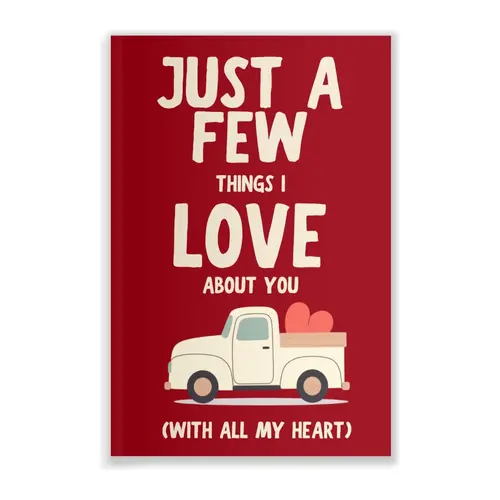 LARKINROAD Fill-In-The-Blank Personalized Gift Book "Just A Few Things I Love About You (With All My Heart)" Keepsake Book - Parent To Child, Ideal for Birthday, New Chapter Moments, Valentine's Day, College Gift Basket