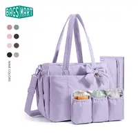 【NEW IN】BAGSMART Crush Bow Diaper Bag Tote, 22L PLUS / 26L PRO , Waterproof Puffer Travel Tote with Changing Pad for New Parents & Babies 0-14M sohochic