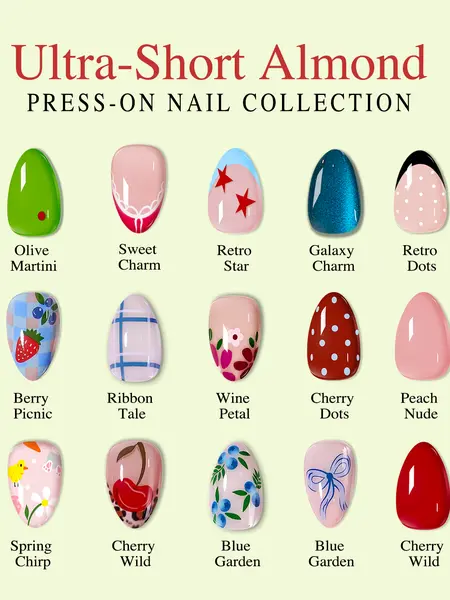 CurvLife Ultra Short Almond Press-On Nails Collection | 30Pcs | Ultra Short Almond Shape, Peach Blush Beige & Milk Nude Tones, Glossy Jelly Finish, Summervibes, Reusable & Non-Toxic, Easy Apply Salon Style for Work, Daily Wear