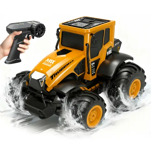 1:14 Scale Amphibious RC Monster Truck - 2.4GHz Waterproof RC Cars, All-Terrain Off-Road Pickup, Kids Toys with Batteries, Cool Boy Gifts, Transportation Toy for Pool Beach Play, Birthday Holiday Present