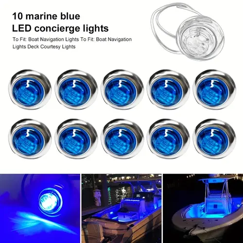 10Pcs 3/4 Inch Mini Round Green LED Bullet Side Marker Clearance Sealed Buttons w/Rubber Grommets, 12V DC 3LED Round Bulbs, Universal Truck Vehicle Accessories, Marine Lights, LED Navigation Lights, PC Shade