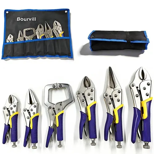6-Piece Heavy Duty Vice Grip Set - Locking Pliers with C-Clamp & Roll Up Pouch,Must-Have for Mechanic & Home Repair #summervibes toolupgrade