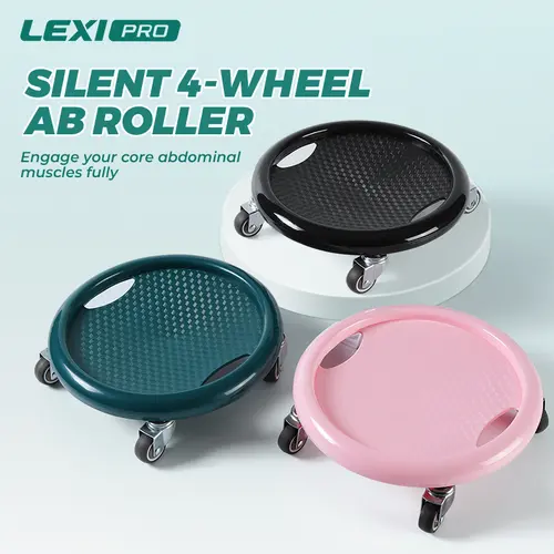 LEXIPRO Silent 4-Wheel Ab Roller - Ab Trainer for Core Muscles, Engage Core Muscles, Build Strength, At-Home Gym Gear for Men & Women
