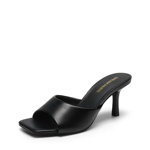 Dream Pairs Women's Kitten Heel Slides, Elegant Square Toe Slip-On Sandals, Comfortable Heels for Office and Casual Work, Kitten Heels, Women's Sandals,shoes for back to school,back to school shoes,sohochic
