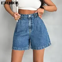 EMMIOL【Back to School】Jean Shorts for Women High Waisted A Line Bermuda Denim Shorts Stretchy 2026 Summer Casual Bottoms Summer Vibes 90s Rich Mom Aesthetic Old Money Aesthetic Womenswear Effortless Chic Comfy Everyday Fashion SohoChic
