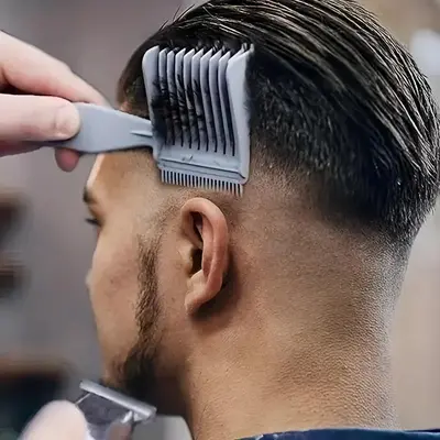 Men's 3-Piece Plastic Barber Comb Set - 25g Lightweight Adult Hair Tool with Comfortable Grip, Anti-Tangle Gradient Teeth, Round Tip, Ergonomic Design for Salon & Home Styling (Long Hair Compatible)