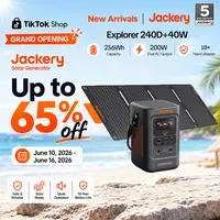Jackery Explorer 240D Power Bank with Adjustable Strap, 256Wh LiFePO4 Battery Portable Power Station, 200W Pure DC Output, 3×USB-C & 1×USB-A Ports, 2-in-1 USB-C Strap Cable, Fast Charging for Outdoor, Travel & Emergencies [Summervibes]