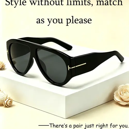 70s Retro-Inspired Oversized UV400 Protection Thick-Frame Glasses, Unisex Stylish Fashion Shades Accessory, Mid-Year Sale, Chic Sunglasses, Vintage Frame Sunglasses