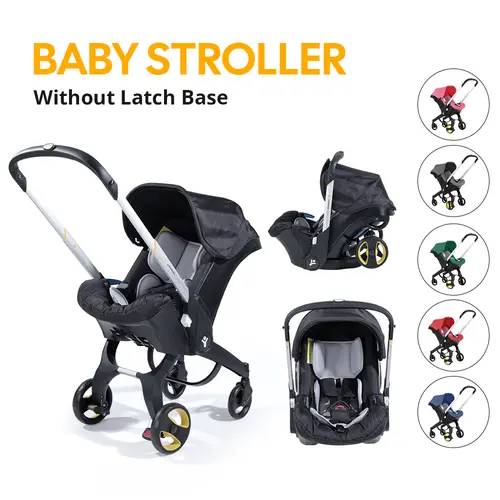 All-In-1 Convertible Baby Stroller Caddy (Without Latch Base) - Foldable, Waterproof, 3-6 Months, Aluminum Alloy, Reversible Seat, Adjustable Canopy Sun Protection, Cooling, Compact, Lightweight, Affordable, Portable, Unisex, Plain, Lightweight Stroller s