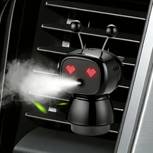 Joytutus Cute Intelligent Car Aroma Diffuser - Waterless Auto Accessory, Fine Spray, Fillable, 4-Gear Adjustment, Vibration On-Off, Large Capacity, Long-Lasting, Black-Cologne/Blue-Ocean Scent, Stylish Car Electronics Gadget