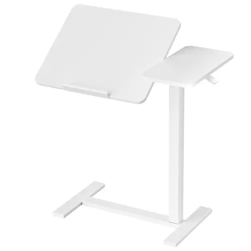 Sweetcrispy Store Adjustable Rolling Overbed Table with Wheels - Portable Tabletop Bedroom Furniture, Rolling Bedroom Furniture for Bedside Work and Study, Hospital & Home Use Standing Desk