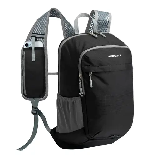 WATERFLY Packable Lightweight Small Backpack: 15L Foldable Mini Hiking Daypack - Ultralight Compact Day Pack for Women Men Outdoor Travel Camping Walking