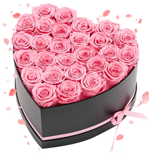 VEVOR Eternal Flower Bouquet - 27 Colorful Roses in Heart Shape Box, Romantic Home Decor Accent, Birthday Gifts for GF, Romantic Gifts for Her (Pink),dorm decor,dorm room decor,toolupgrade