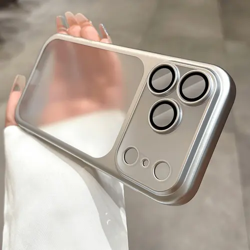 iPhone 17 Pro Max Smartphone Case, Frosted Electroplated PC Ultra-Thin Shockproof Accessory with 16-Lens Protector
