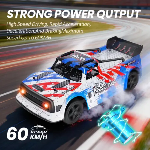 XKS 1:12 Scale Brushless Motor RC Car - Electric Remote-Controlled Racing Car with 60 km/h Brushless Speed, All-Wheel Metal Parts Suspension, LED Drift Glow, Compact Scale, Unisex for 12 Years Above, RC Hobbies Collectibles, Rc Cars, Ages 12+
