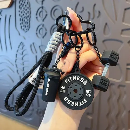 1 Piece Creative Versatile Barbell Decorative Hanging Keychain Lanyard for Bags and Keys, Key Accessories, Stylish Accessory for Everyday Use, Perfect Gift Idea