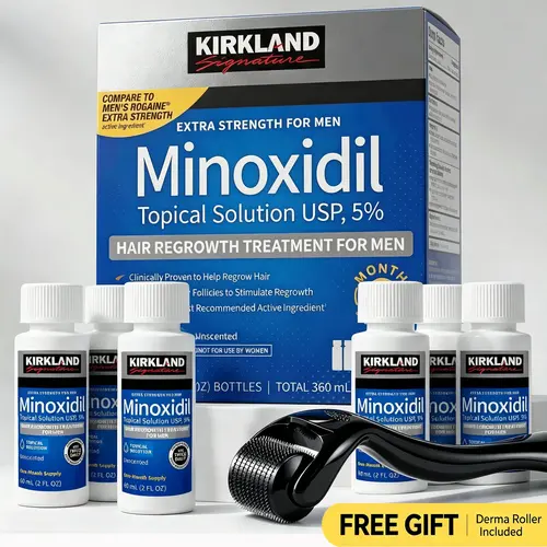 Hair & Beard Growth Kit with Minoxidil Regrowth Formula & Derma Roller - Haircare Scalp Stimulator for Adults, Thicker Looking Hair, Healthier Loss Prevention Solution,sohochic