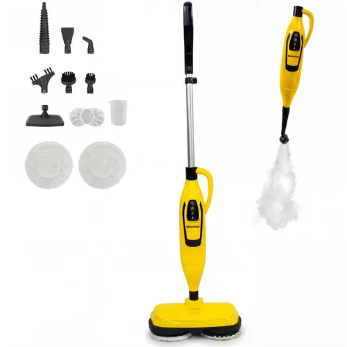 Steambot XL Portable Multifunction Handheld Electric Steam Mop Cleaning Floor Mop with Detachable Parts, High Pressure Steam Cleaner, Fingertip Control, High Speed Spin for Hard Floors, Tile Grout