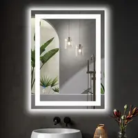 LED Bathroom Vanity Mirror for Wall with Double Front and Back Light, Anti-Fog, Shatter-Proof, Dimmable, Tempered Glass, Memory Function, Mount Bathroom Mirrors