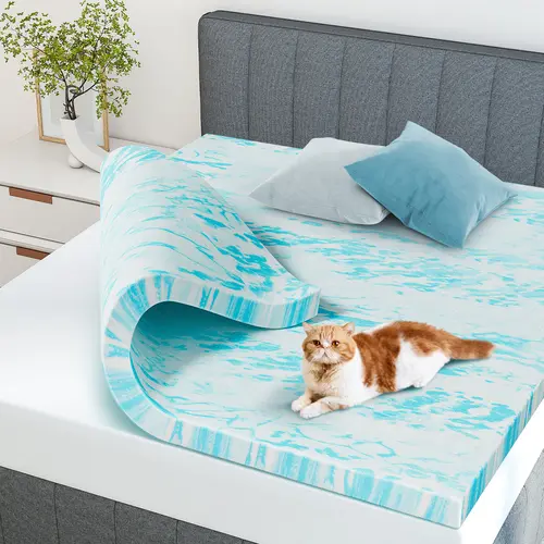 Sweetcrispy Premium Memory Foam Bed Topper - Memory Foam Design - Soft Mattress Pad - Cooling Mattress Pad - Plush, Pressure Relieving - CertiPUR Certified - Dorm Room Essential