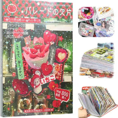 Japanese Manga Style Sticker Book, Romantic Memory Series - 45 Pieces of Ancient Comic Style Material Handbook, for Diary Scrapbooking Notebooks-Japanese Stickers