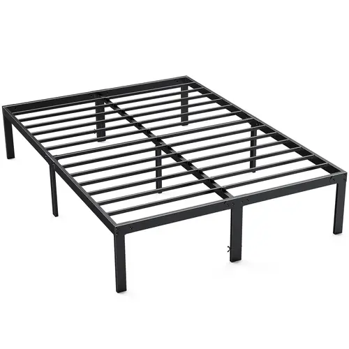 Sweetcrispy Twin Bed Frame - 12-Inch Black Metal Platform Bed Frame, Heavy Duty Sturdy Mattress Foundation with Storage Space, Easy Assembly, No Box Spring Needed, Great for Dorms, Guest Rooms, Hotels