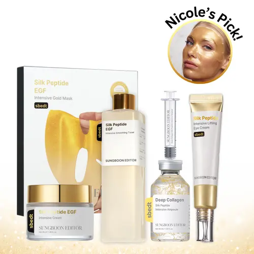 [SAVE 50%] Silk Peptide Golden Glow Gift Set for Glass Korean Skin, Rejuvenating Skincare