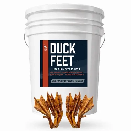 USA Duck Feet Dog Chews (5 lbs.) Approximately 130 - Natural Scent - USA Single-Ingredient Natural Chew Treats for Joint Support & Dental Health Training Treats