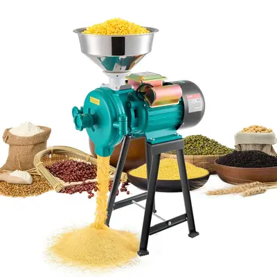 【toolupgrade】VEVOR Electric Grain Mill Grinder,110 lbs/H Commercial Spice Grinders1500W Cast Iron Pulverizer Powder Machine with Non-Slip Rubber Feetfor Dry GrainsSpicesCerealsCoffeeCorn & Pepper, Four-In-One Grain Mills